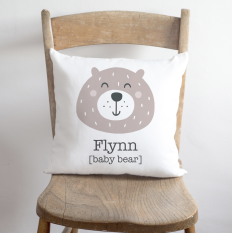 Hampers and Gifts to the UK - Send the Personalised Baby Bear Cushion